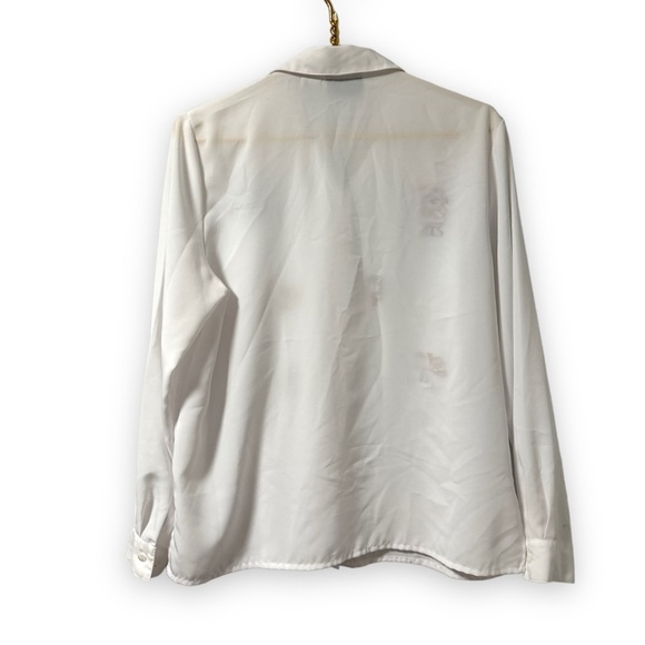 Vintage Joanna Christmas Embroidered White Button-Down Shirt Women’s Size Medium - Picture 2 of 14